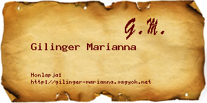 Gilinger Marianna névjegykártya